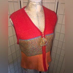 Marisa Canvas - Sweater Vest, Zip up, 100% Cotton Size Large